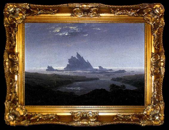 framed  Caspar David Friedrich Rocky Reef on the Sea Shore, ta009-2
